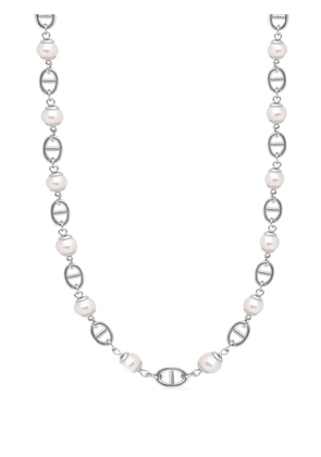Nialaya Jewelry freshwater pearl chain necklace - Silver