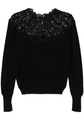 Ermanno Scervino lace-detail cashmere sweater - Black