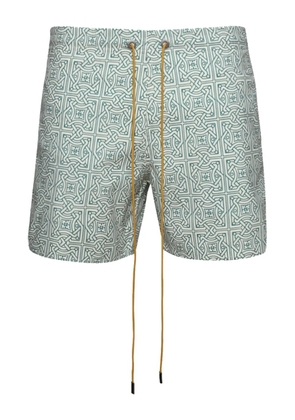 RHUDE Cravat-print swim shorts - Neutrals