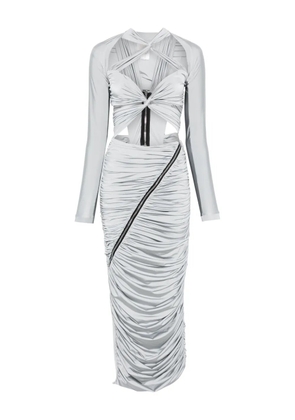 MITILIANE COUTURE cut out-detail draped maxi dress - Grey