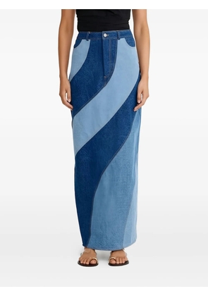 SIGNIFICANT OTHER diagonal-panel denim skirt - Blue