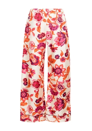 La DoubleJ floral-print pajama trousers - Neutrals