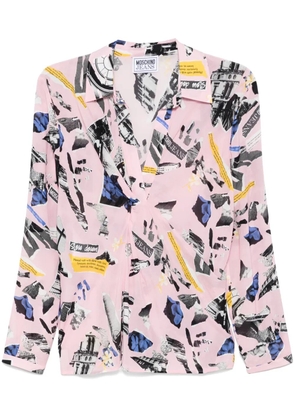 MOSCHINO JEANS patchwork-print blouse - Pink