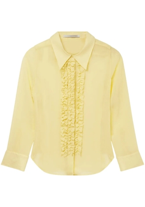 Stella McCartney ruffle-detail silk shirt - Yellow