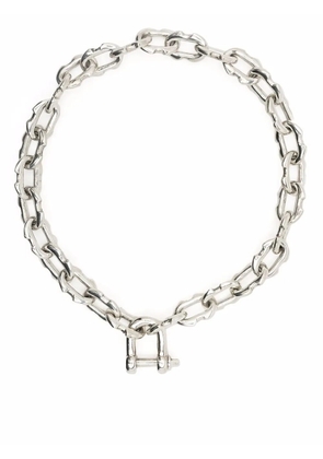 Parts of Four Charm Chain choker necklace - Grey