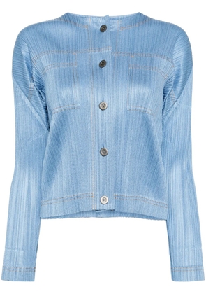 Pleats Please Issey Miyake denim-like jacket - Blue
