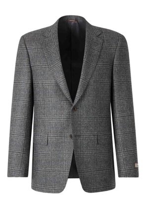 Canali checked single-breasted blazer - Grey