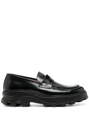 Moreschi penny-slot leather loafers - Black