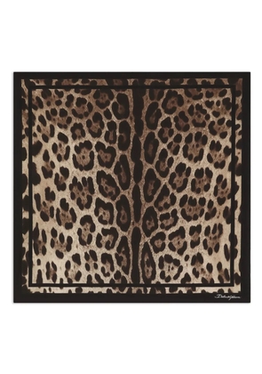 Dolce & Gabbana leopard-print scarf - Brown
