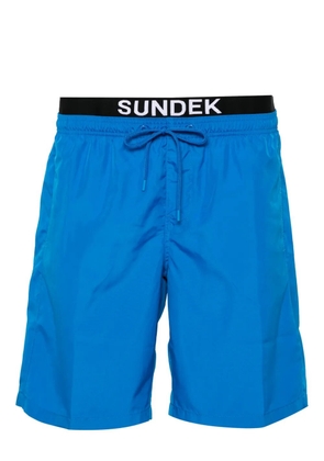 Sundek logo-appliqué layered swim short - Blue