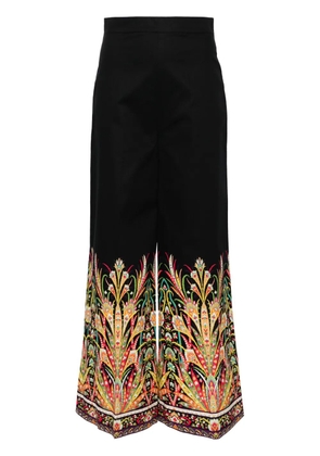 ETRO botanical-print palazzo pants - Black