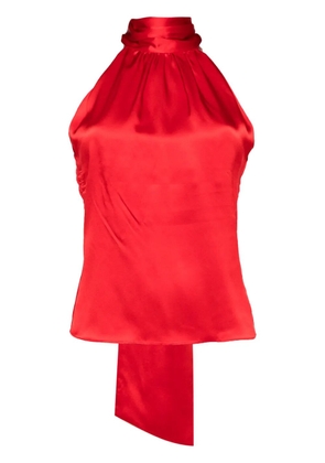 Alejandra Alonso Rojas lace-up detailing top - Red