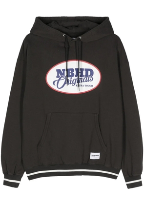 Neighborhood College LS logo-print hoodie - Black