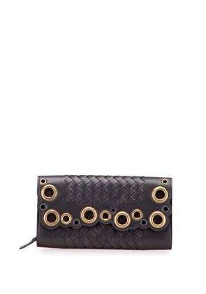Bottega Veneta Pre-Owned 2012-2025 Nappa Intrecciato Grommet Scalloped Edge Wallet long wallets - Black