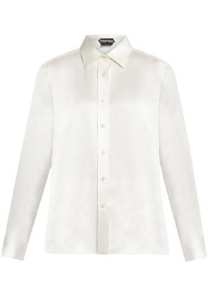 TOM FORD long-sleeve silk shirt - White