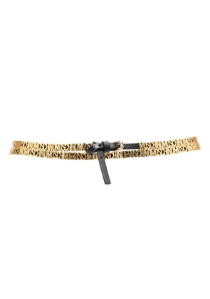 Moschino logo-lettering leather belt - Black