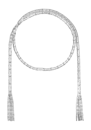 DSQUARED2 baguette-cut tassel-embellished necklace - Grey