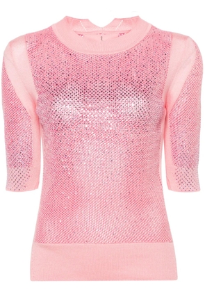 Ermanno Scervino crystal-embellished cotton top - Pink
