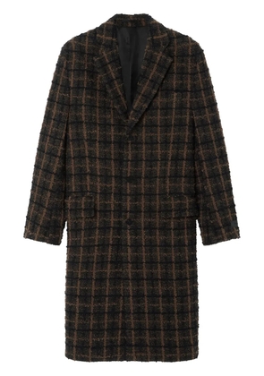 Versace tweed single-breast coat - Brown