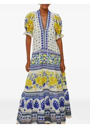 FARM Rio Zuli mosaic-print midi dress - Blue