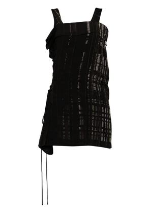 Y's lace-up mini dress - Black