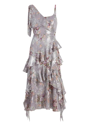 Cinq A Sept Trevor floral-print ruffled dress - Grey