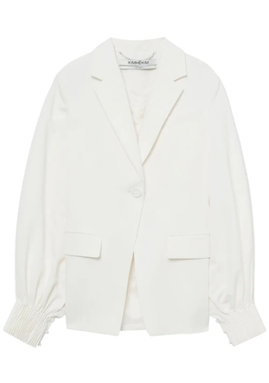 Kimhekim single-button gathered-sleeve jacket - White