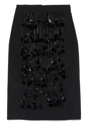 Plan C sequin-detail panama midi skirt - Black