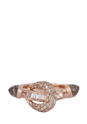 Ananya 18kt rose gold Chakra diamond ring - Pink