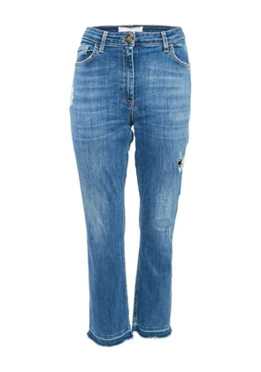 Elisabetta Franchi distressed frayed jeans - Blue