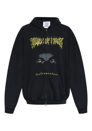 VETEMENTS graphic-print zip-up hoodie - Black