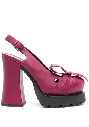 Moschino 130mm leather slingback pumps - Purple