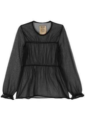 Uma Wang seam-detail sheer blouse - Black