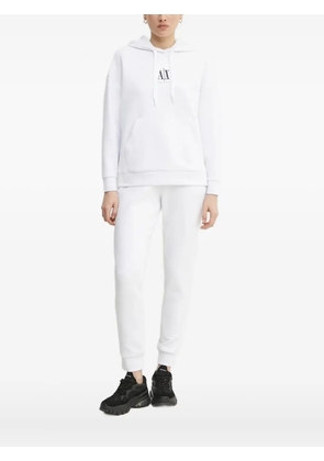 Armani Exchange logo-embroidered hoodie - White
