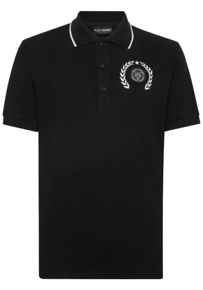 Plein Sport logo-print cotton polo shirt - Black