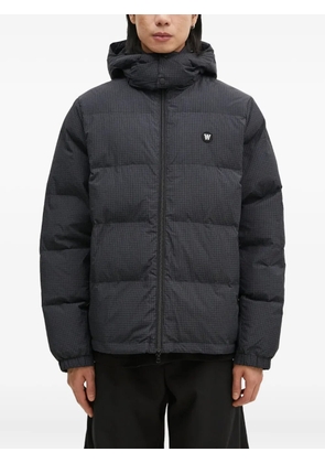 Wood Wood check-pattern hooded jacket - Black