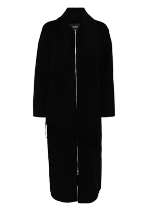 Goen.J detachable-muffler zip-up coat - Black