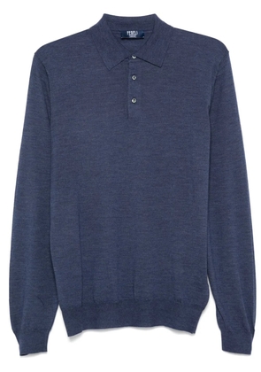 Fedeli fine-knit polo shirt - Blue
