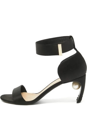 Nicholas Kirkwood pre-owned 75mm satin ankle-strap heels - Black