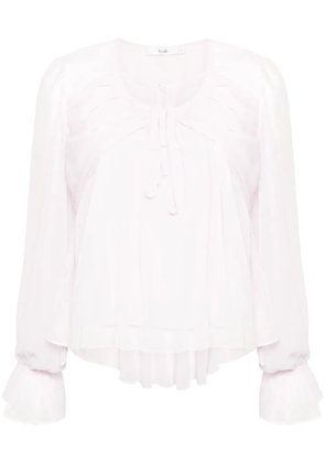 b+ab draped-detail sheer blouse - Pink