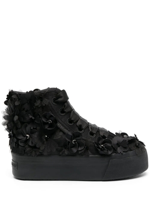 Viktor & Rolf x Superga flower-embellished high-top sneakers - Black