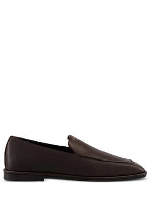 Ferragamo hammered calfskin loafers - Brown