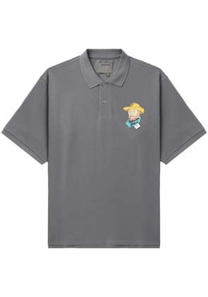 Musium Div. appliquéd cotton polo shirt - Grey