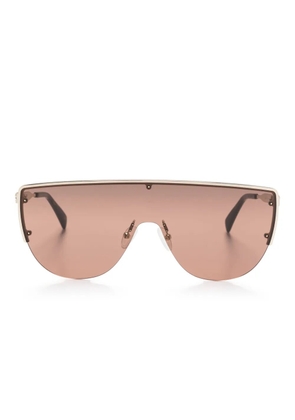 Alexander McQueen Eyewear skull-stud shield-frame sunglasses - Gold