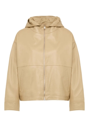 Yves Salomon hooded leather jacket - Neutrals