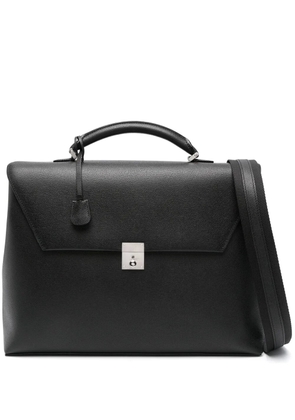 Valextra Avietta grained leather briefcase - Black