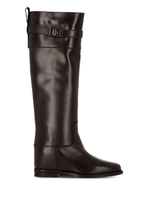 Via Roma 15 buckle-fastening leather boots - Brown