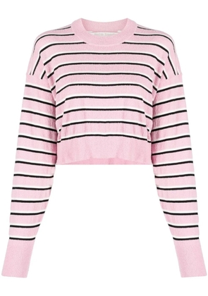 Palm Angels striped cropped jumper - Pink