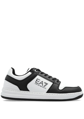 Ea7 Emporio Armani lace-up logo-print trainers - White