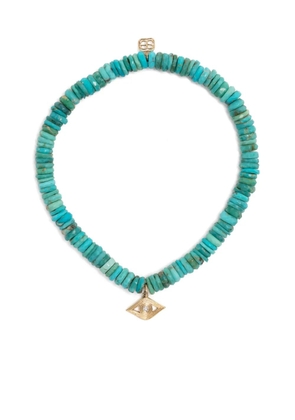Sydney Evan 14kt yellow gold Evil Eye turquoise bracelet - Blue